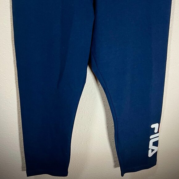 Fila Women's leggings Meduim Cotton Yoga pants Navy High waisted fit Ankle - Picture 1 of 5